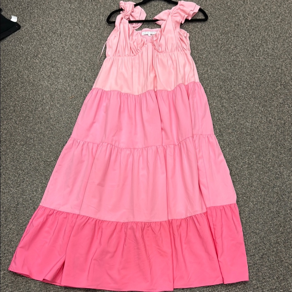 English Factory Pink Tiered Ruffled Sundress